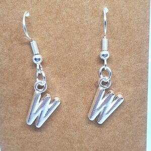 7/$10 W Initial Earrings, New